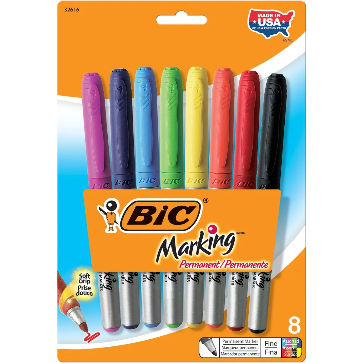 Mark-It Permanent Markers Fine Point Assorted 8 ct — product photo