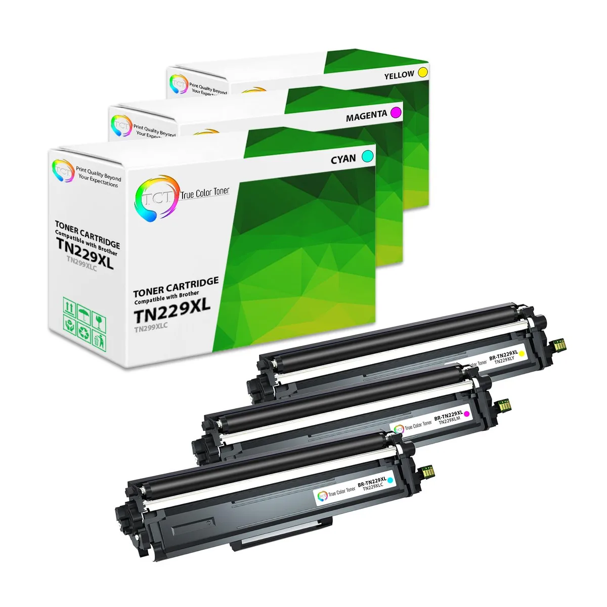 TCT TCT TN229 3-colour high-yield toner cartridge 3-pack 2300 pages — product photo
