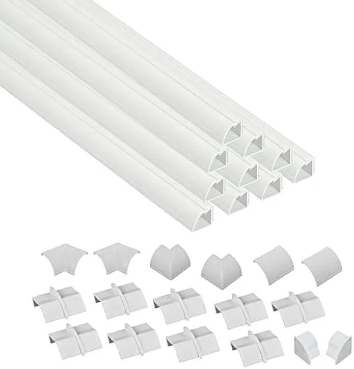 usbroway usbroway D-Line White Corner Cable Concealer Multipack 10x 15.7in 157in total — product photo