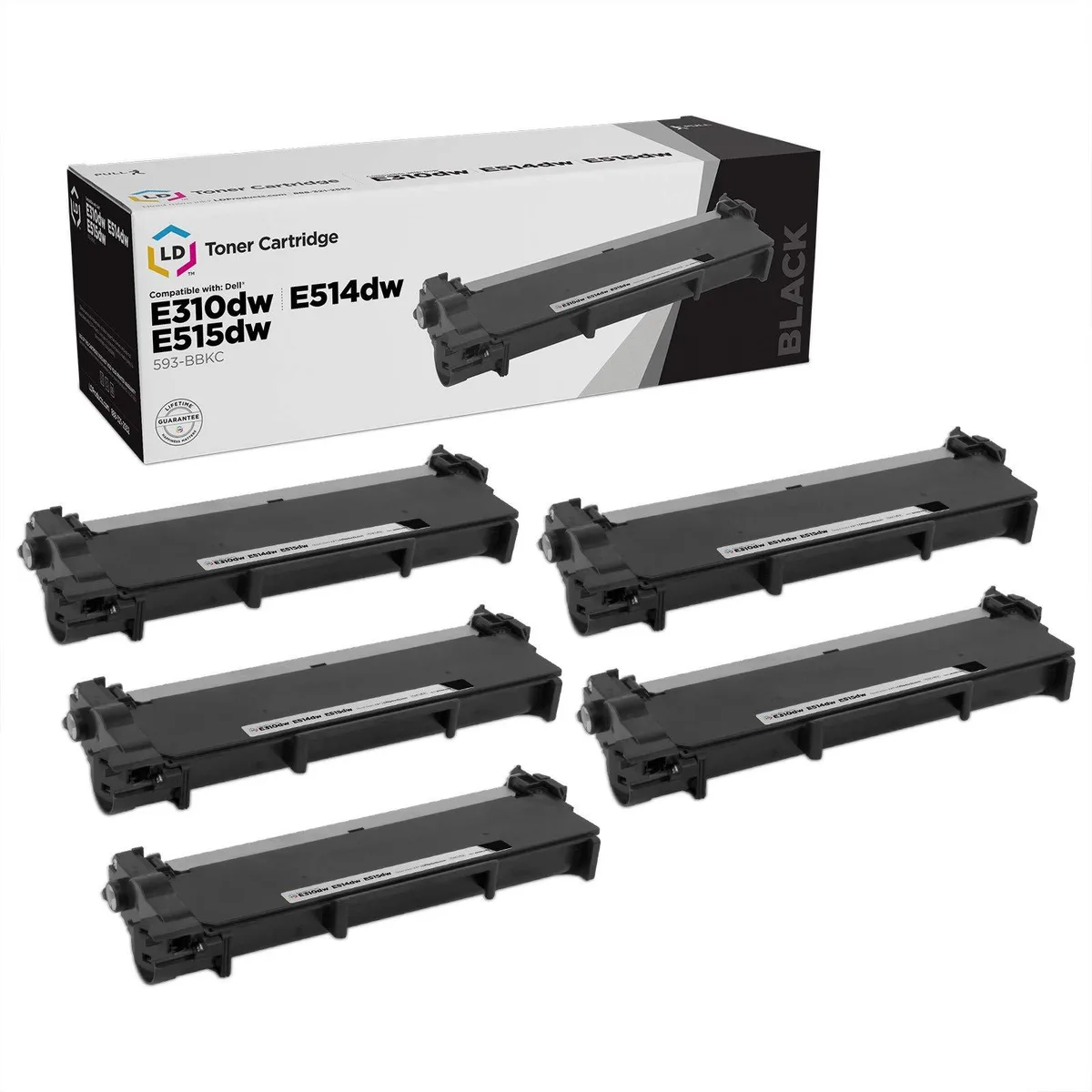LD Products LD Products Compatible Toner Cartridge for Dell 593-BBKC CVXGF Black 5-Pack — product photo
