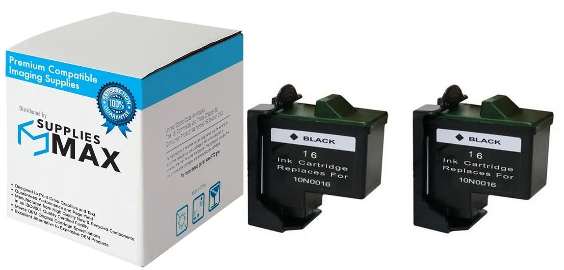 SuppliesMax SuppliesMax 10N0138 Black Inkjet Cartridge 2 Pack 410 Pages — product photo