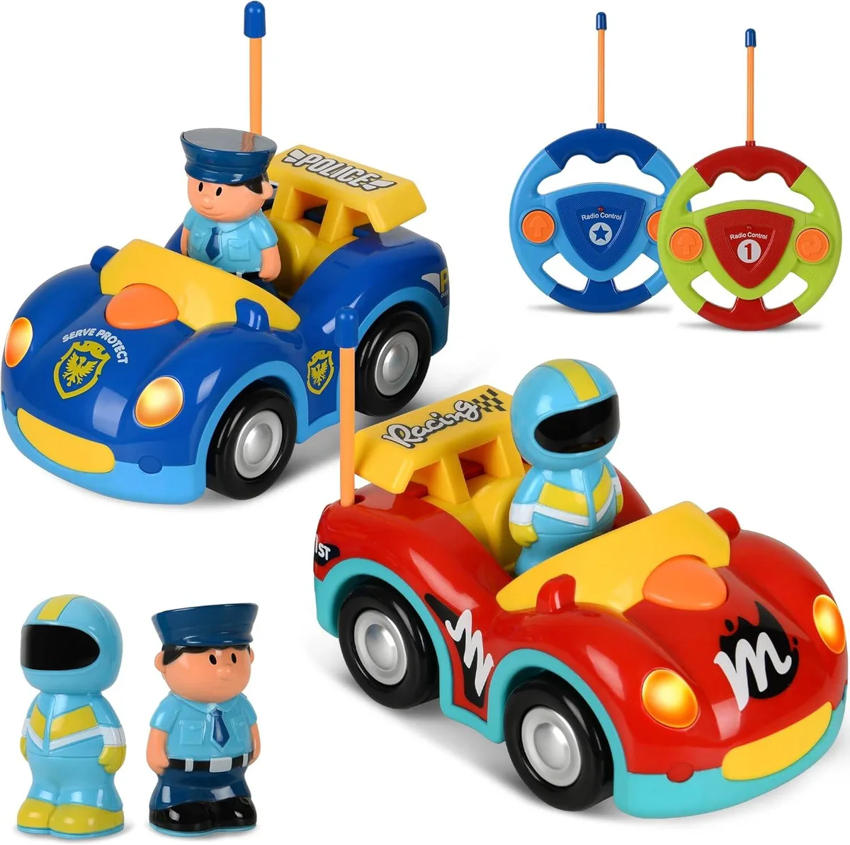 usbroway usbroway RC Vehicle 2-Pack Police &amp; Racing Cars 18m+ — product photo