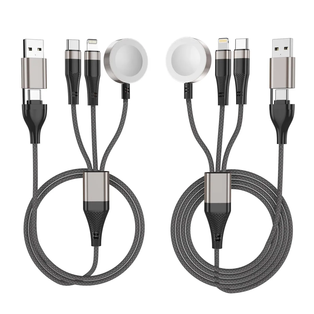 Cuanyeon 2Pack 2/4FT 3 in 2 Lightning Cable Dark Grey — product photo
