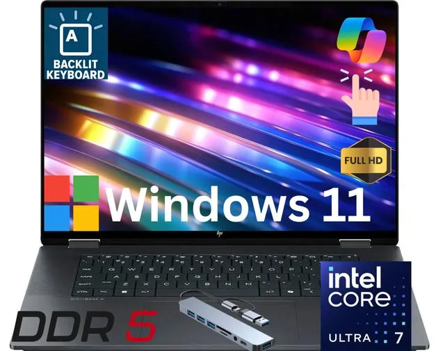 HP HP OmniBook X Flip 2-in-1 16 Ultra 7 256V 16GB 1TB Touch laptop — product photo