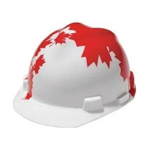 MSA MSA 10050613 Front Brim Hard Hat Type 1 Class C Ratchet 4-Point White Red personal protective equipment — product photo