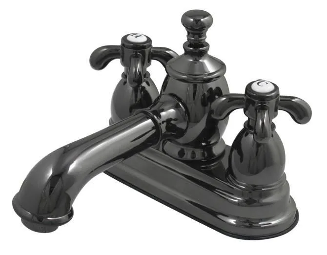 KINGSTON BRASS Kingston Brass NS7000TX Water Onyx centerset lavatory faucet Black Nickel — product photo