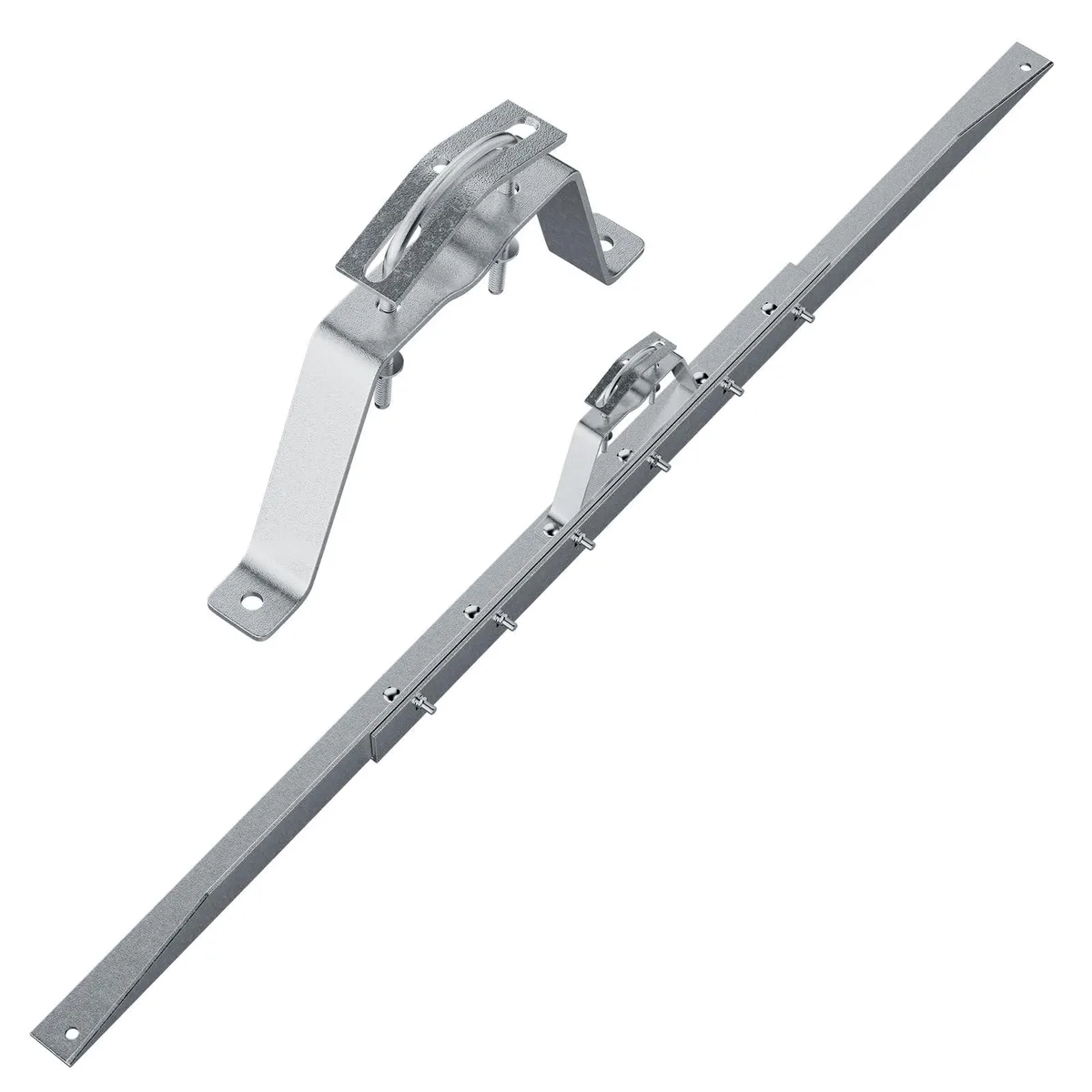Galvanised steel eave mount kit with adjustable brace, standoffs and stainless bolts