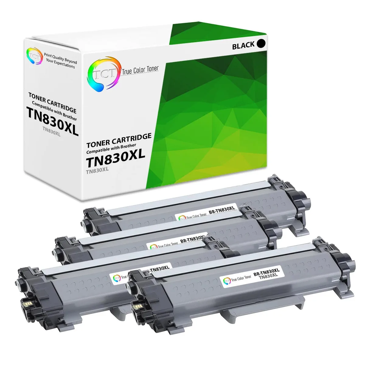 TCT TCT TN830XL Black Toner Cartridge 4 Pack 3000 Pages — product photo