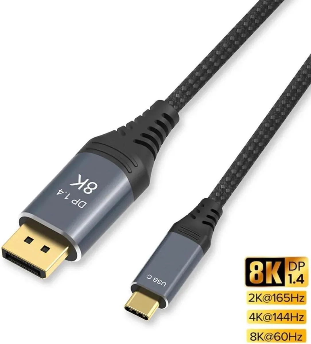 Aomoproing Aomoproing USB-C to DisplayPort 1.4 cable 10ft 8K 60Hz 4K 144Hz — product photo