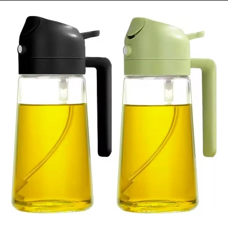  Generic 2-Pack Glass Oil Sprayer Bottles 16oz 470ml White Yellow — product photo