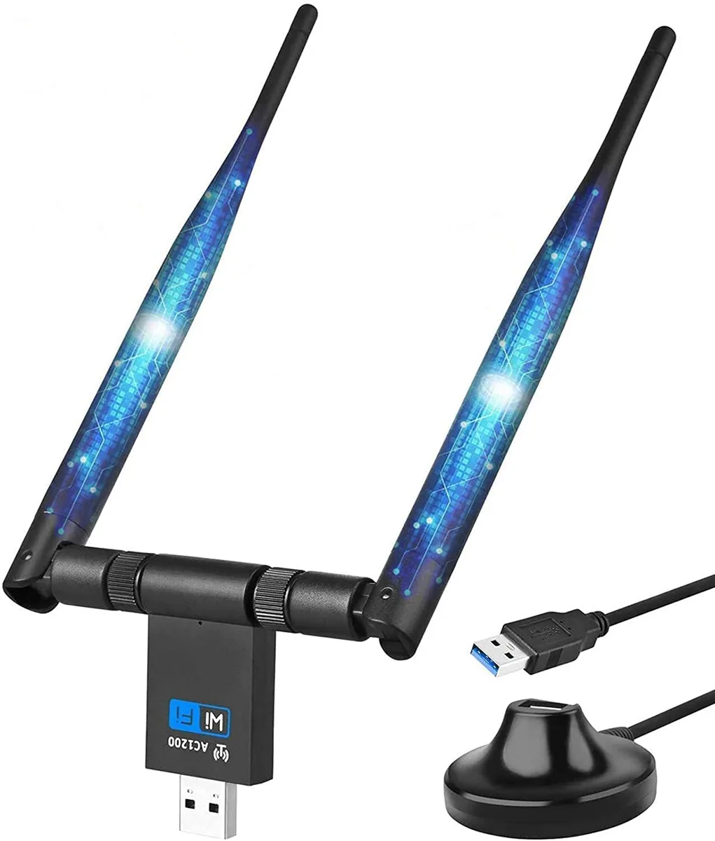 Hitoor Hitoor USB 3.0 Wi-Fi Adapter AC1200 Dual Antenna Black — product photo