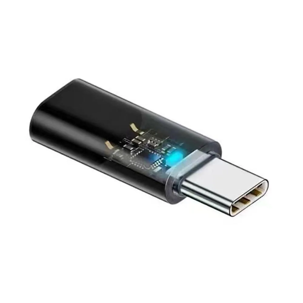 Fervit Fervit Transparent LED USB-C Male to 8P Female 35W 480Mbps Adapter — product photo