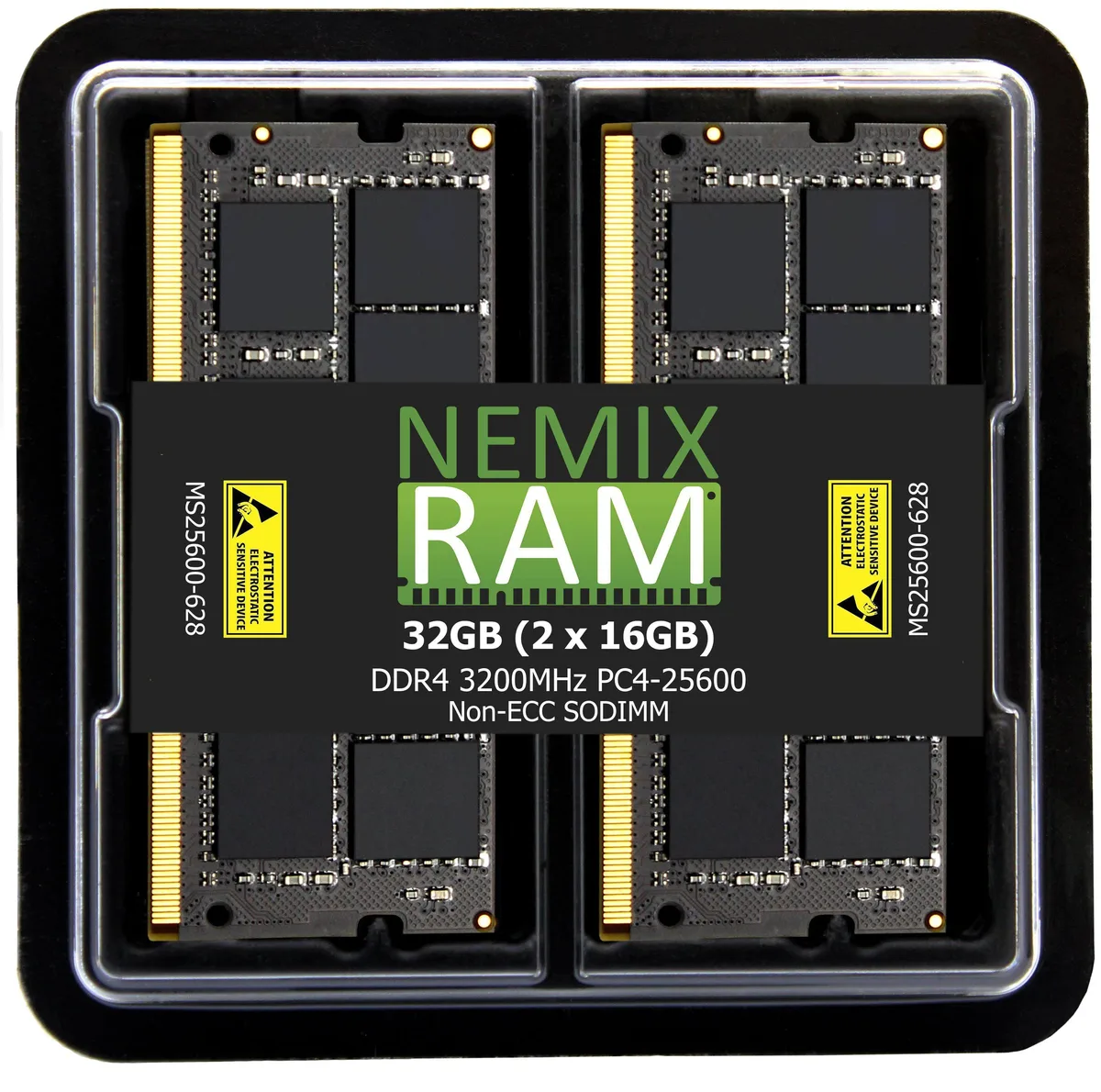 NEMIX RAM NEMIX RAM 32GB (2×16GB) DDR4 3200 CL22 260-pin SODIMM kit for QNAP TVS-H674T TVS-H874T memory upgrade — product photo
