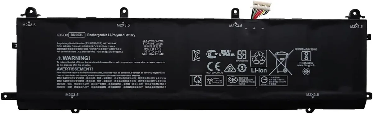 NShi NShi BN06XL 72.9Wh 6000mAh 4-Cell laptop battery — product photo