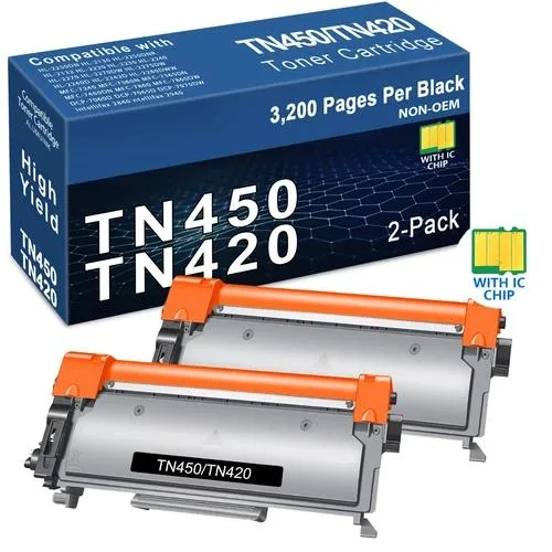NShi NShi tn450 2-pack black toner cartridge 2600 pages — product photo