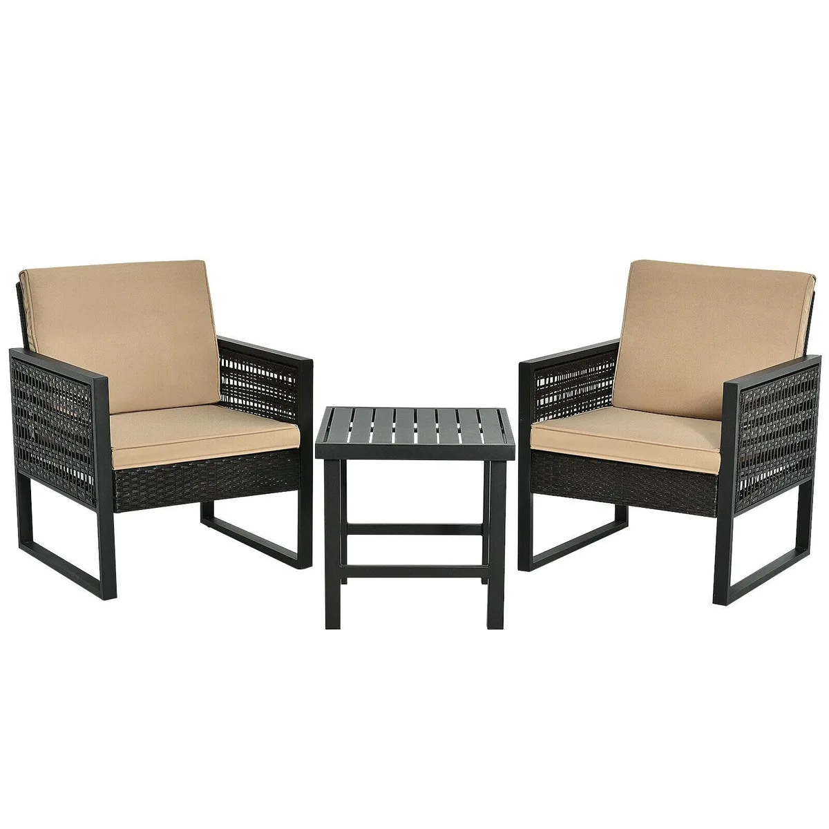 SlickBlue SlickBlue 3 Piece Rattan Bistro Furniture Set Brown — product photo