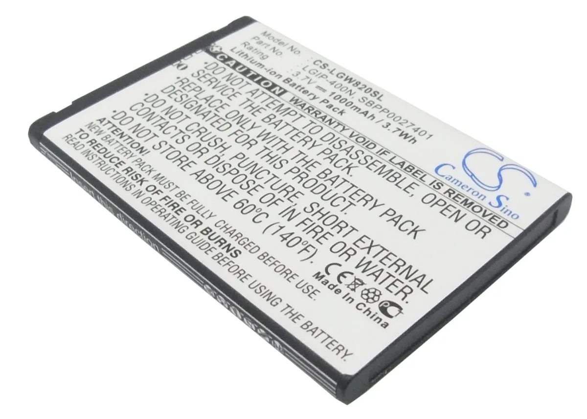 Cameron &amp; Co Cameron &amp; Co DS-CS-LGW820SL cell phone battery 3.7V 1000mAh Li-ion Black — product photo