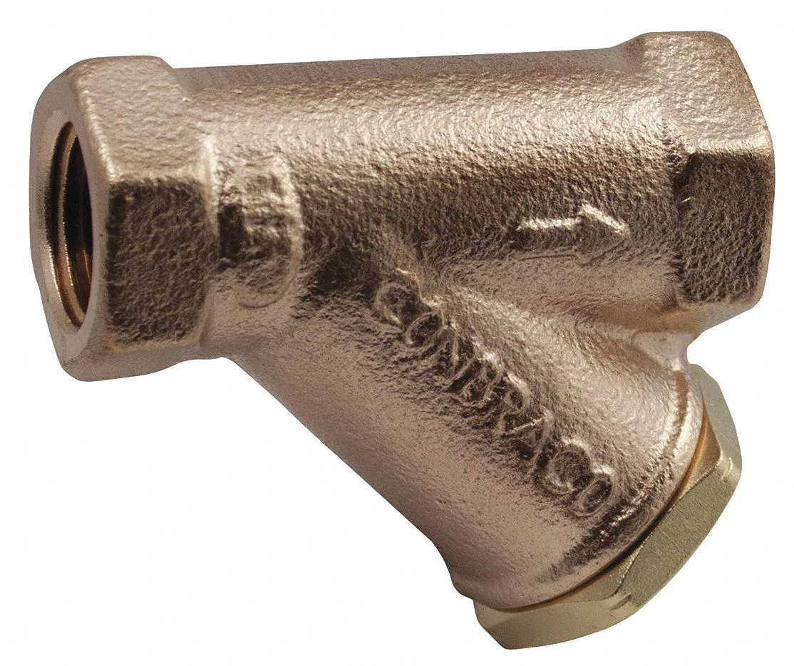 Bronze Y strainer with female NPT ends and stainless screen