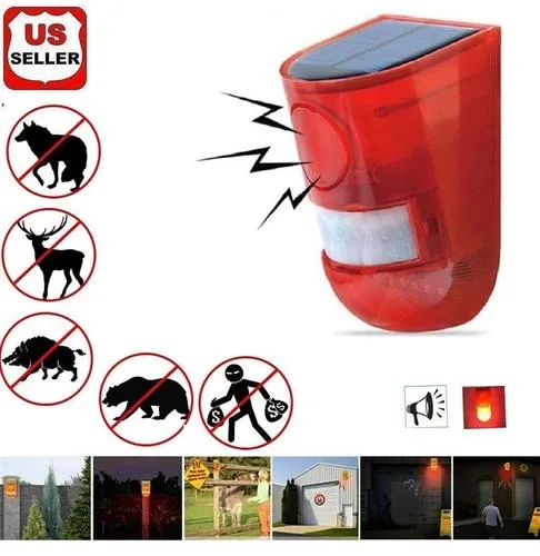 NShi NShi Solar Alarm LED Strobe Light Wireless Motion Sensor 110dB 58m IP65 — product photo