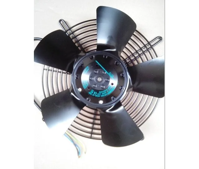 Black cylindrical ebmpapst S2E250-BE65-01 cooling fan with visible blades and mounting flange