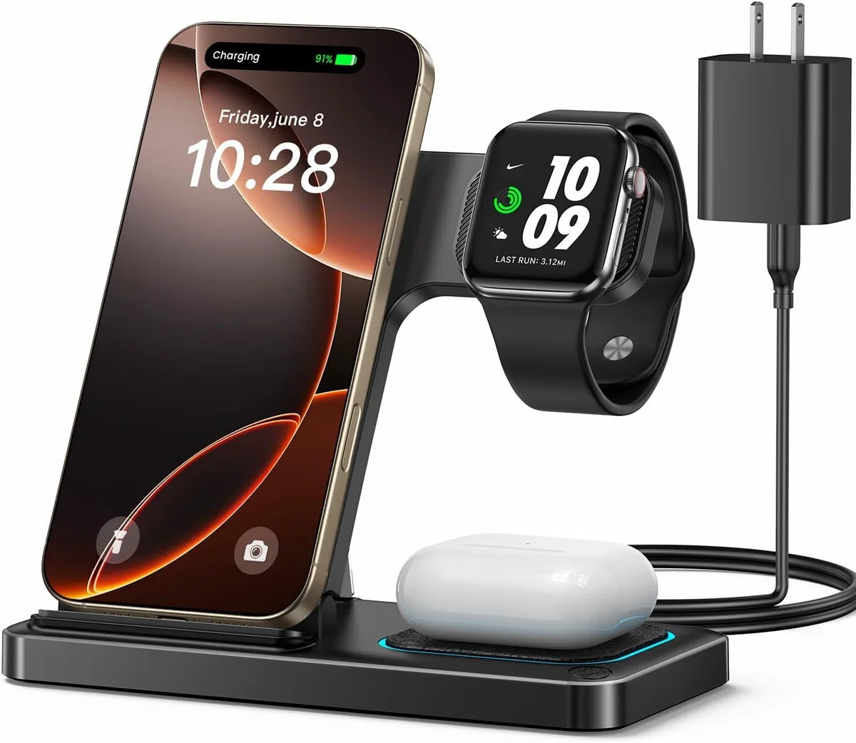 FLEANE FLEANE 3 in 1 Wireless Charger for iPhone 17 16 15 14 13 12 11 Watch AirPods — product photo