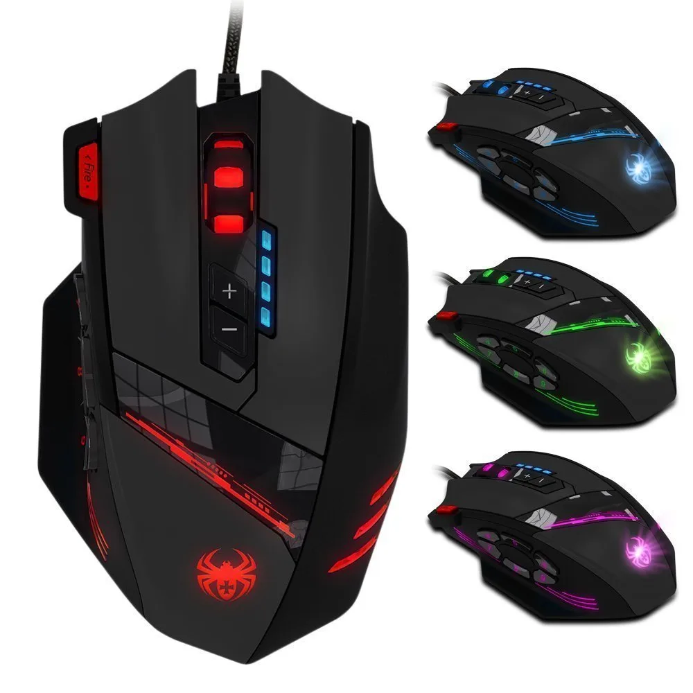 ESTONE ESTONE Ergonomic Optical Gaming Mouse 4000 DPI 12 Buttons Wired Black Mac Compatible C-12 — product photo
