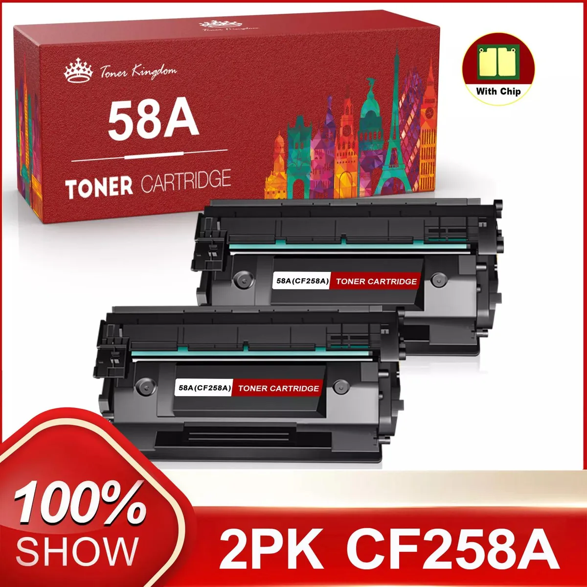 V4ink V4ink CF258A 58A toner cartridge 2-pack with chip — product photo