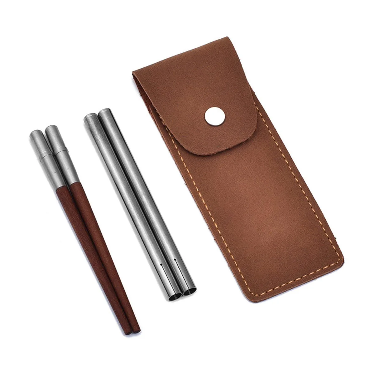 Black foldable chopsticks in a compact storage case