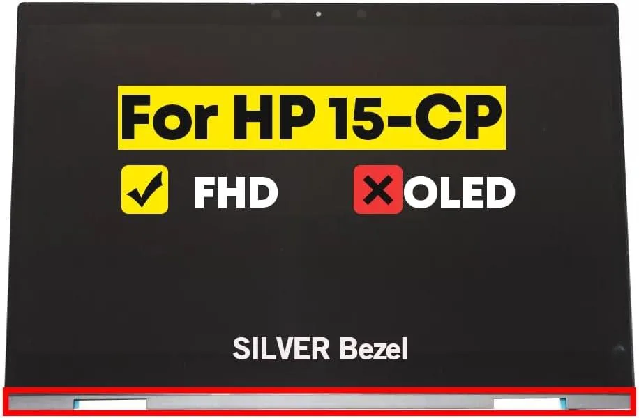 NUOLAISUN NUOLAISUN 15.6" 1080P Touch Digitizer L23792-001 Silver Bezel for HP Envy X360 15-CP — product photo