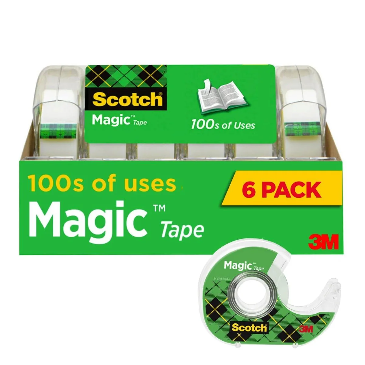  Scotch 24499 Magic Tape 3/4-Inch x 650-Inch 1-Inch Core Clear 6/Pack — product photo