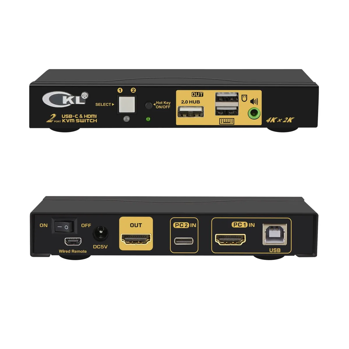 FOCUSTEC FOCUSTEC 2 Port USB Type C + HDMI KVM Switch 4K 60Hz — product photo