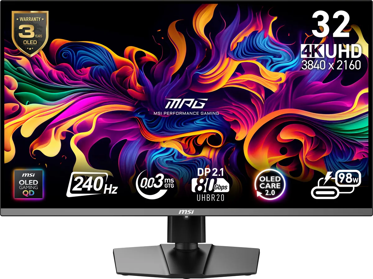 MSI MSI 9S6-3DD29A-018 MPG 322URX QD-OLED 32" 4K 240Hz gaming monitor — product photo