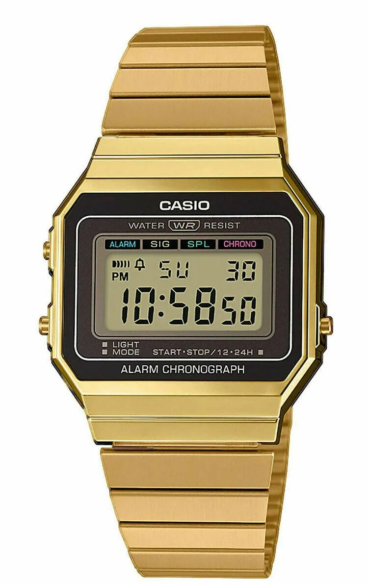 CASIO CASIO A700WG-9A Digital Chronograph Watch Stainless Steel Band Resin Case 35.50 mm — product photo