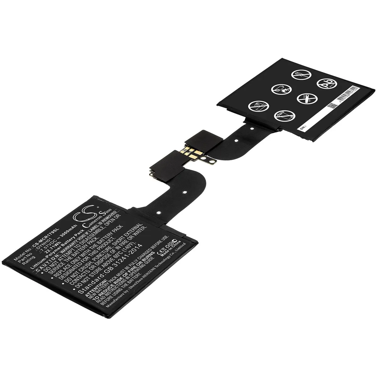 Rectangular black replacement battery for Surface Book 2 1793 15-inch