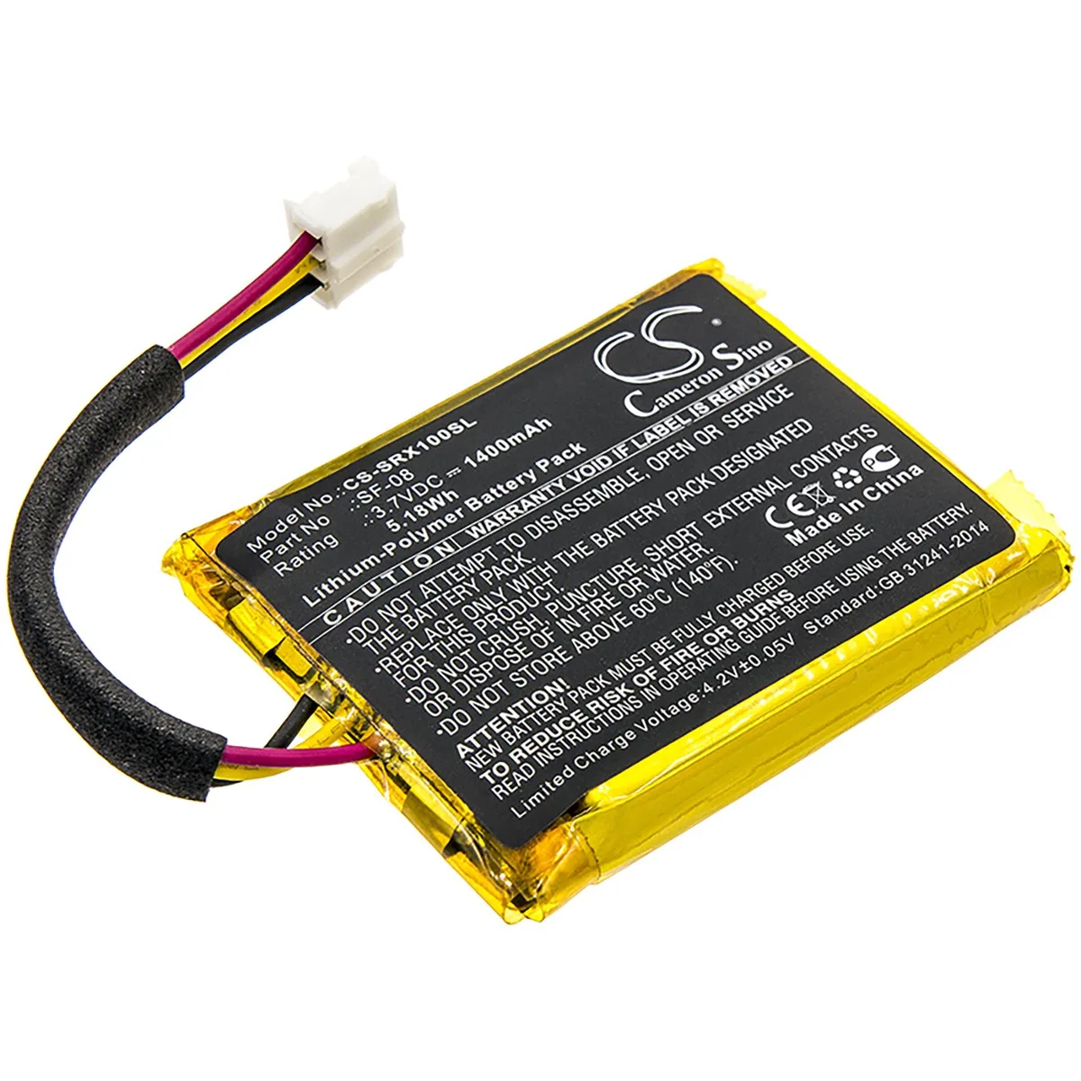 Cameron & Co Cameron & Co DS-CS-SRX100SL 1400mAh 3.7V Li-Polymer Battery for Sony SRS-XB10 XB12 — product photo