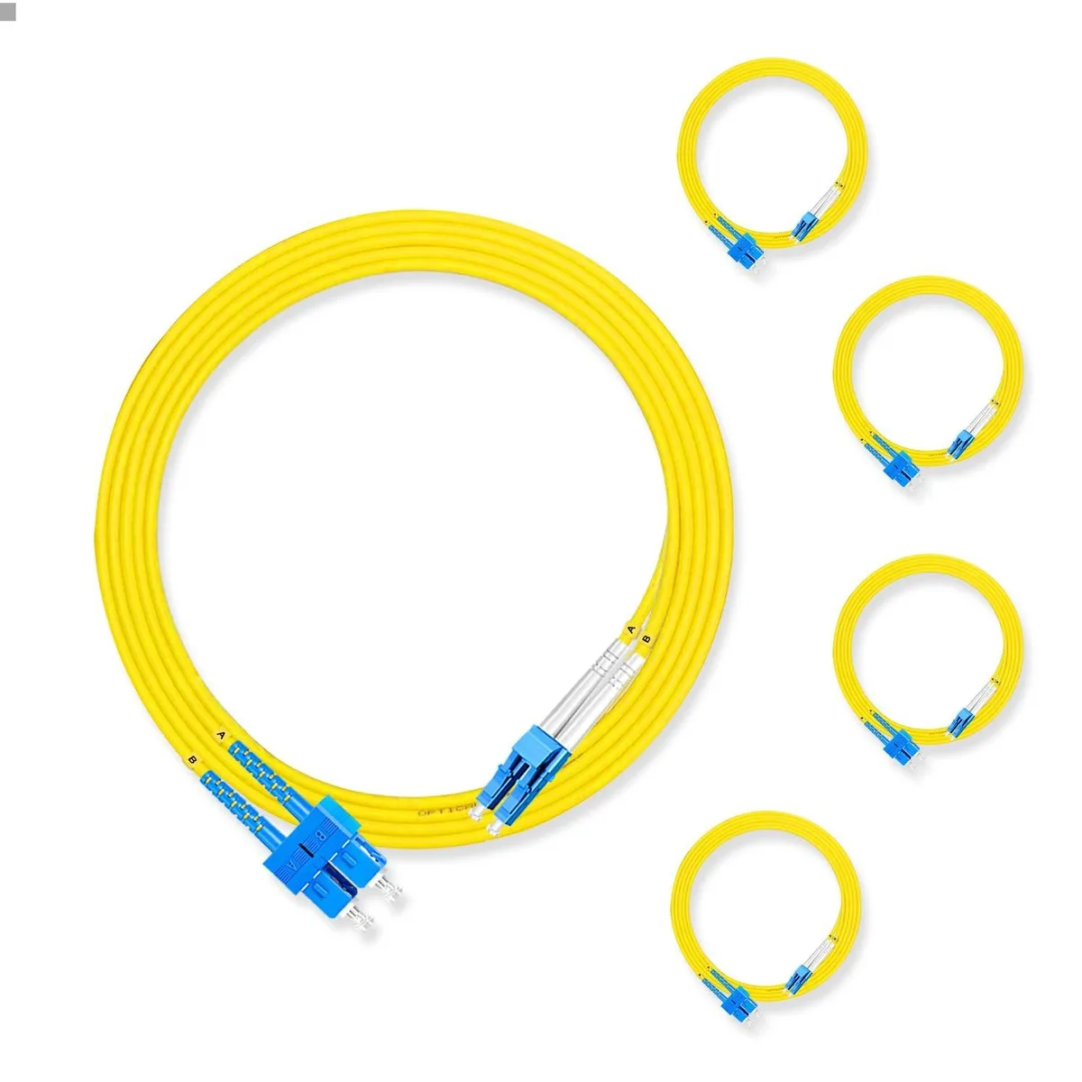 Adafruit Adafruit 5-pack SC UPC to LC UPC duplex OS2 9/125 fibre patch cords 3 m — product photo