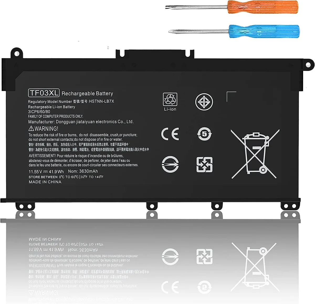 FOCUSTEC FOCUSTEC TF03XL 41.9Wh 11.55V 3-cell laptop battery — product photo