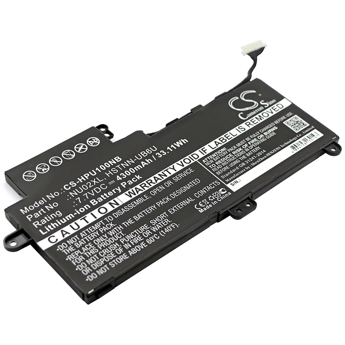Cameron &amp; Co Cameron &amp; Co DS-CS-HPU100NB laptop battery 7.7V 4300mAh 33.11Wh — product photo