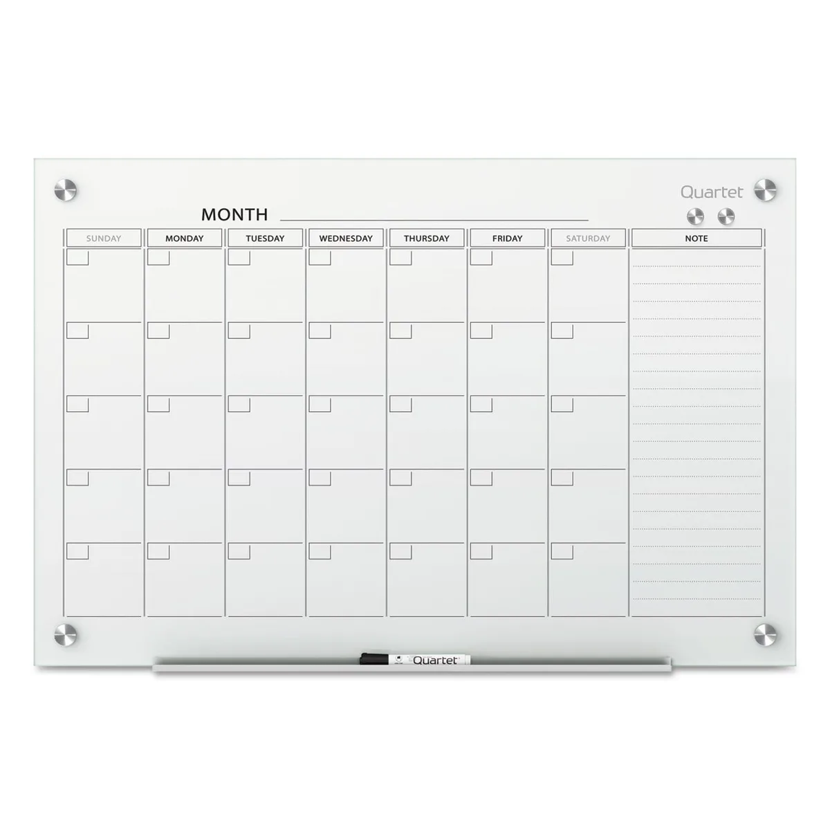 Quartet Quartet GC3624F Magnetic Glass Calendar Board 1.5 — product photo