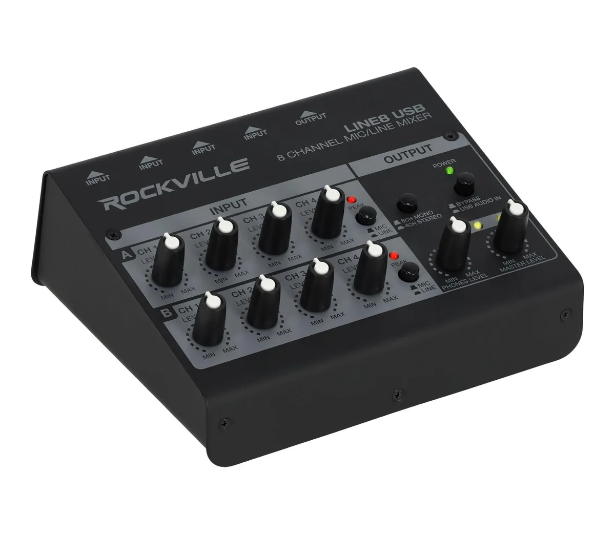  Rockville LINE8 USB 8-Channel Audio Mixer — product photo