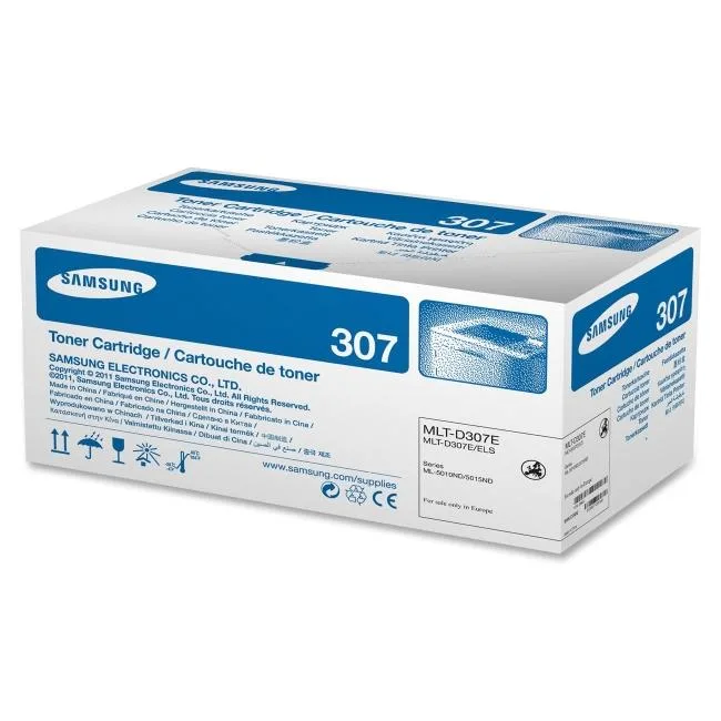 Single Samsung MLT-D307E toner cartridge in black plastic housing