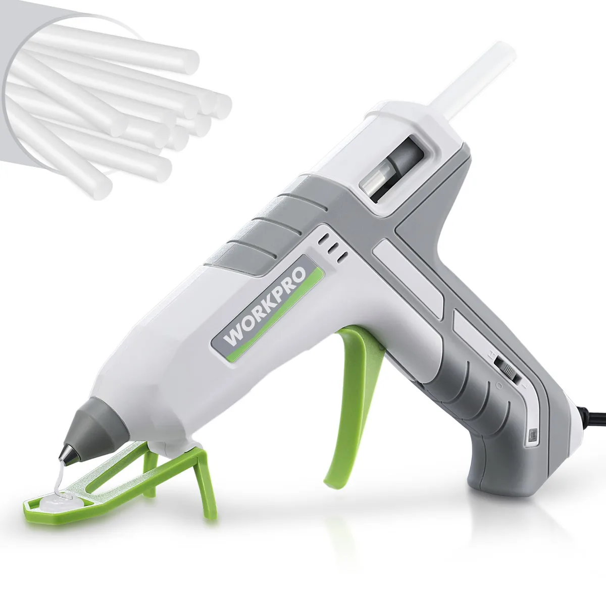  Advantus WORKPRO Dual Temp Glue Gun Kit 60/100W White 10 Sticks — product photo