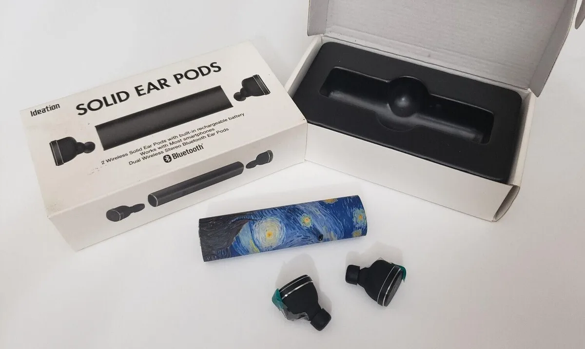 Starry Night true wireless earbuds in charging case