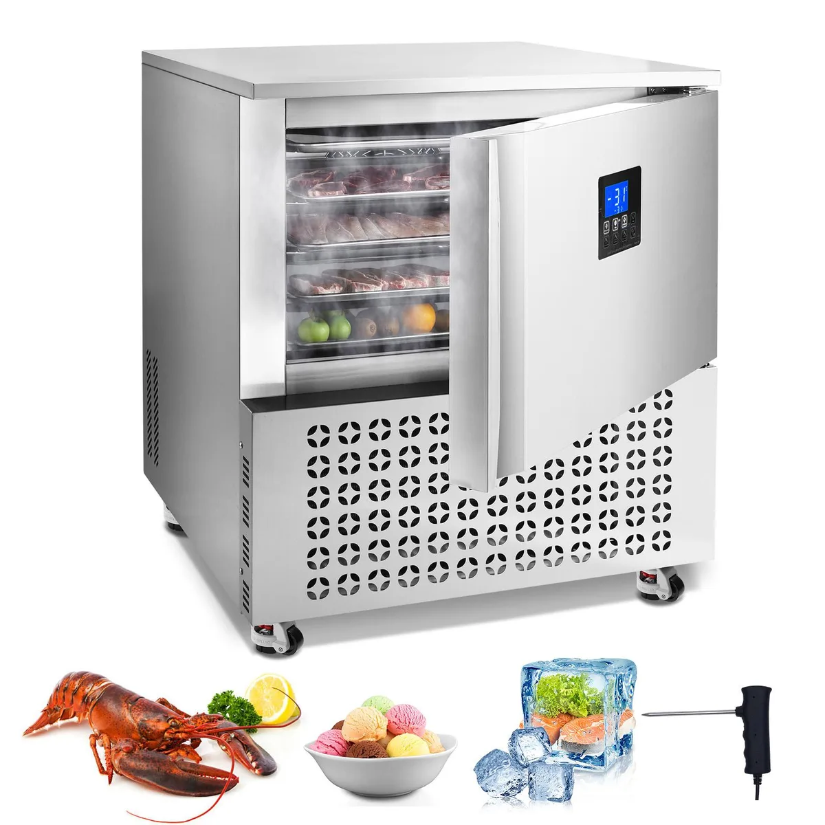 VEVOR VEVOR DF-E5B Blast Freezer 114 L 5 Trays 4 Modes Stainless Steel Casters — product photo