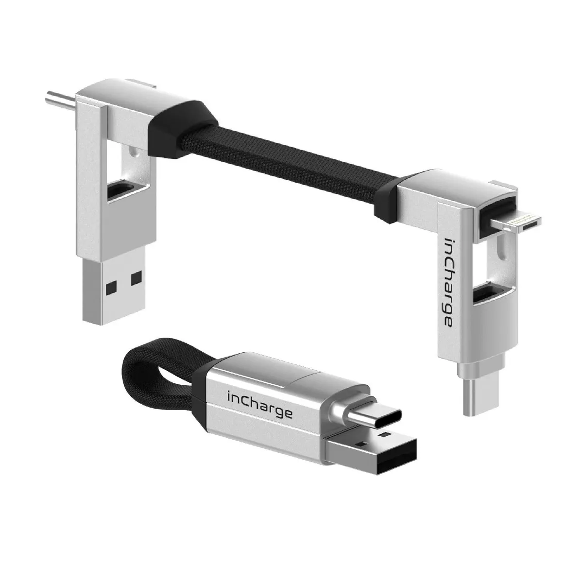 PISKEKAT PISKEKAT 6-in-1 Keychain Charger Cable Moon White — product photo