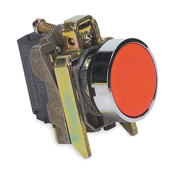 Schneider Electric Schneider Electric XB4BA45 22 mm flush push button operator, 1NO/1NC, red — product photo