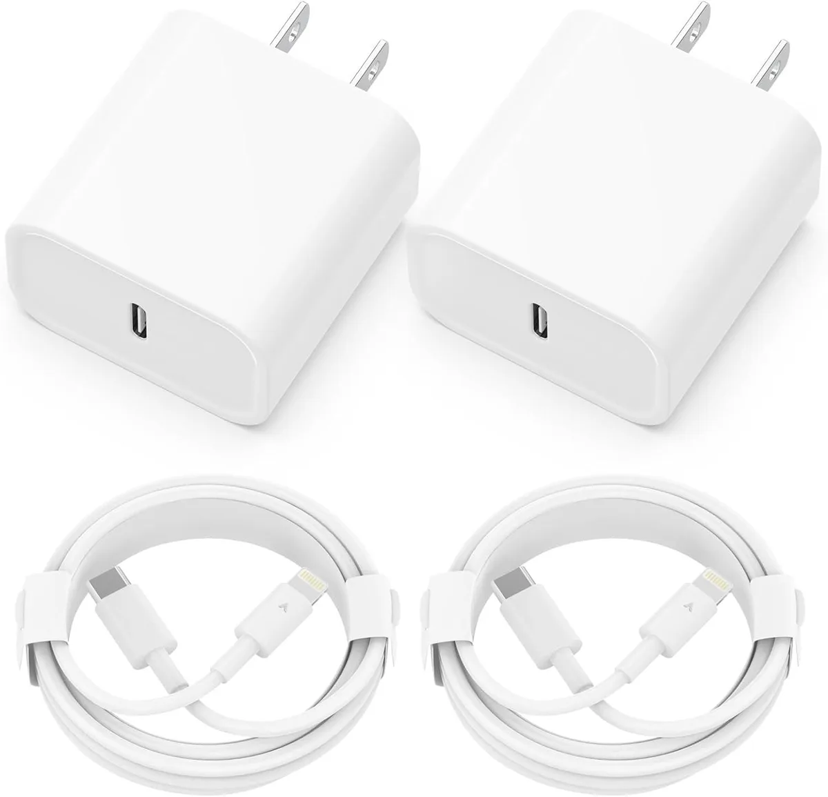 lelisten lelisten 20W USB-C PD Charger Kit 2-Pack with 6ft Lightning Cables — product photo