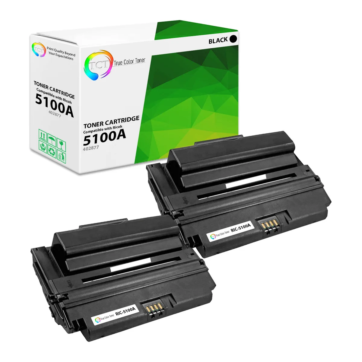 True Color Toner True Color Toner 5100A 402877 Black Toner Cartridge 2 Pack 20000 Pages — product photo