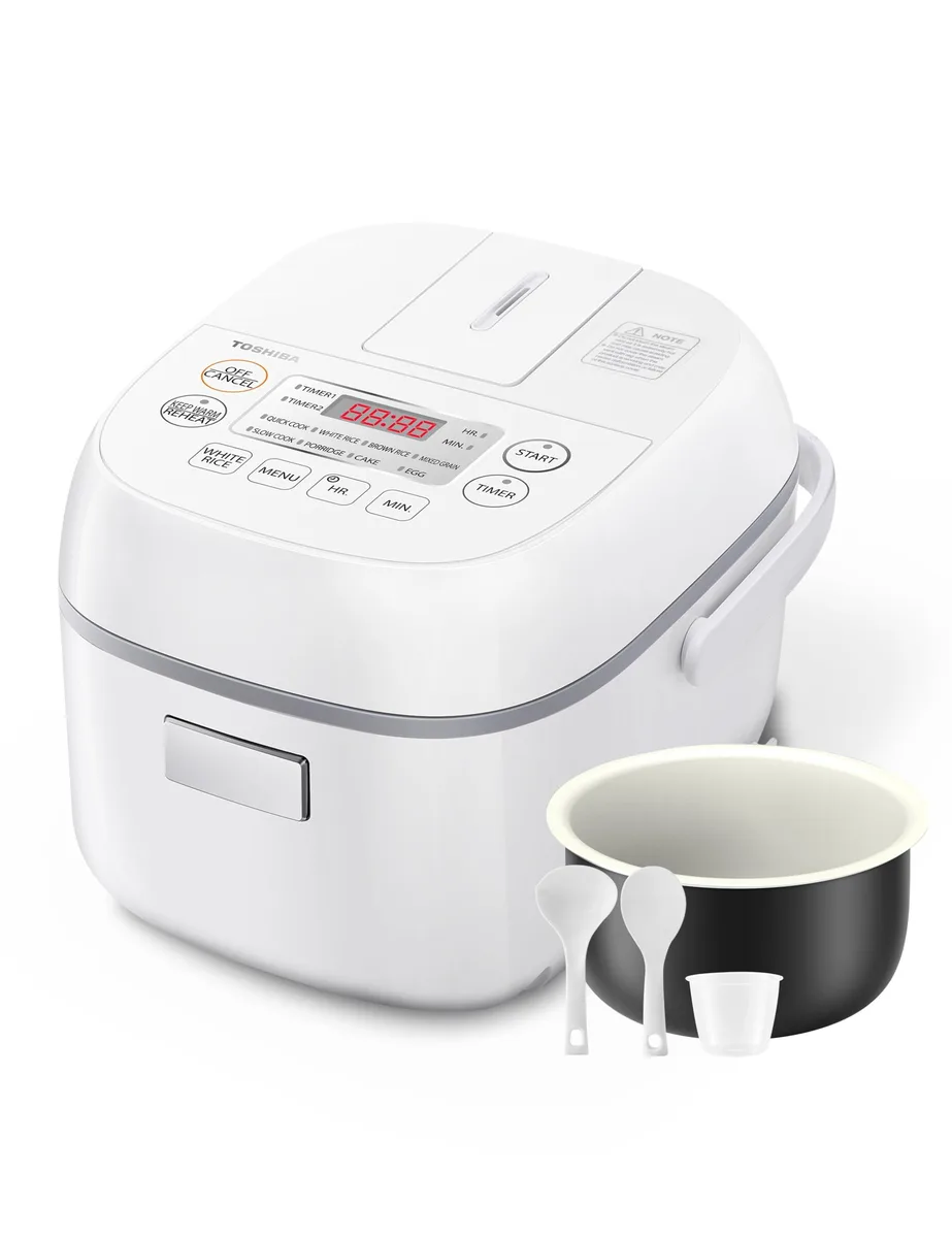  Toshiba TRCS02 Mini Rice Cooker 3 Cups White — product photo
