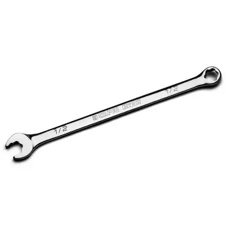 Twelve chrome combination wrenches with offset box ends and long handles